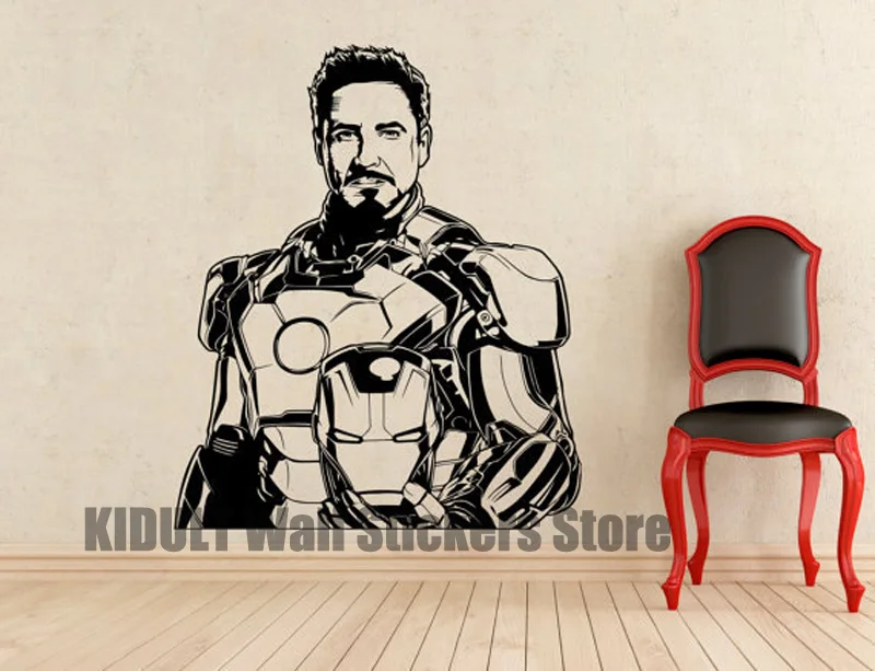 Iron Man Wall Sticker Home Decorations Bedroom Den Boy Room Vinyl Wall