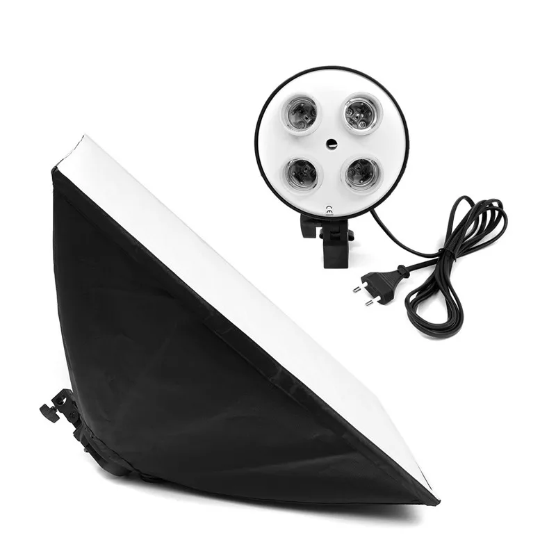 

Camera Photo Studio Kit Photography Lighting 4 Socket Lamp Holder + 50x70CM Softbox Photos Soft Box Not Included 2m Light Stand