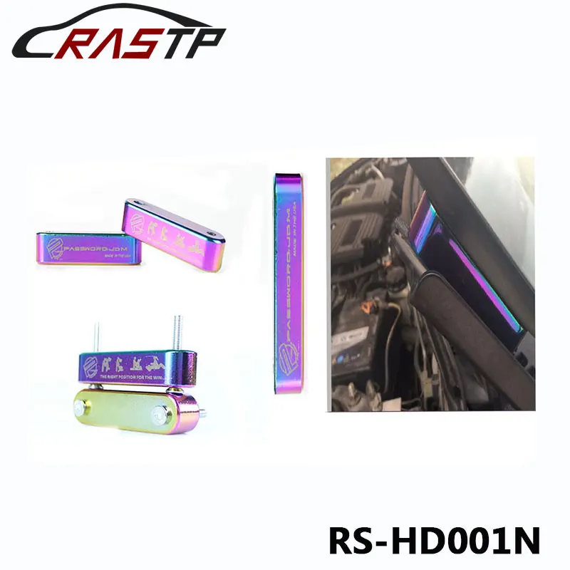 

RASTP-NEO CHROME PASSWARD JDM Billet Aluminum Hood Risers For HONDA CIVIC 1988-2000 EF EG EK With 4pcs Fender Washers RS3-HR001N