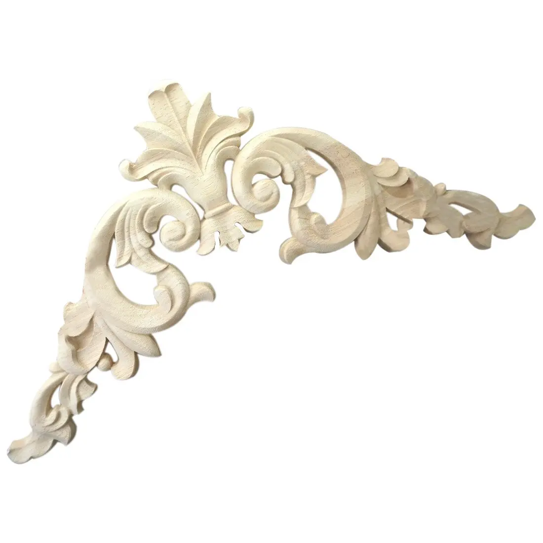 

HOT-15*15cm Rubber Wood Carved Corner Onlay Applique Exquisite Unpainted