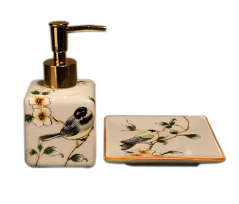 

Chinese Ceramic Shampoo Pump Home Ceramics Portable Liquid Soap Dispenser Hand Soap Bottle Creative Two-piece Soap Dish LFB271