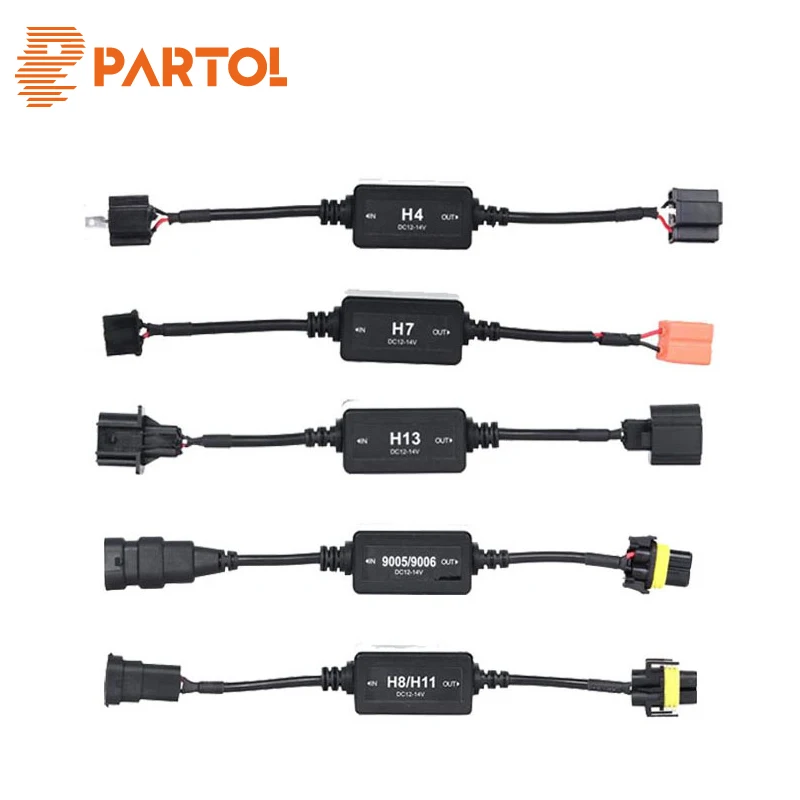 

Partol H4 H7 H11 H13 9005 HB3 9006 HB4 Car LED Headlight Canbus Wiring Harness Adapter Automobiles LED Headlamp CANBUS 12V 24V