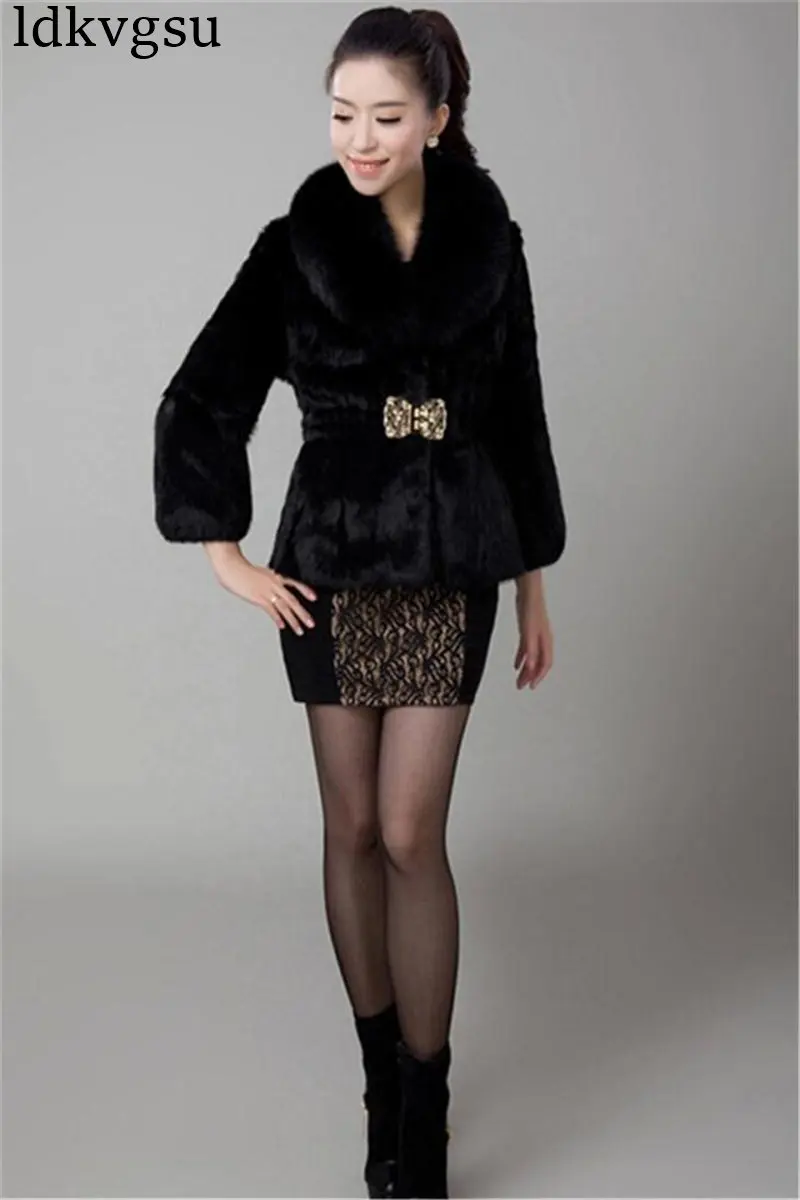 Новинка, осенне-зимнее пальто, женская одежда, имитация меха норки, куртка, модное пальто, тонкий воротник из лисьего меха, женские пальто A1479