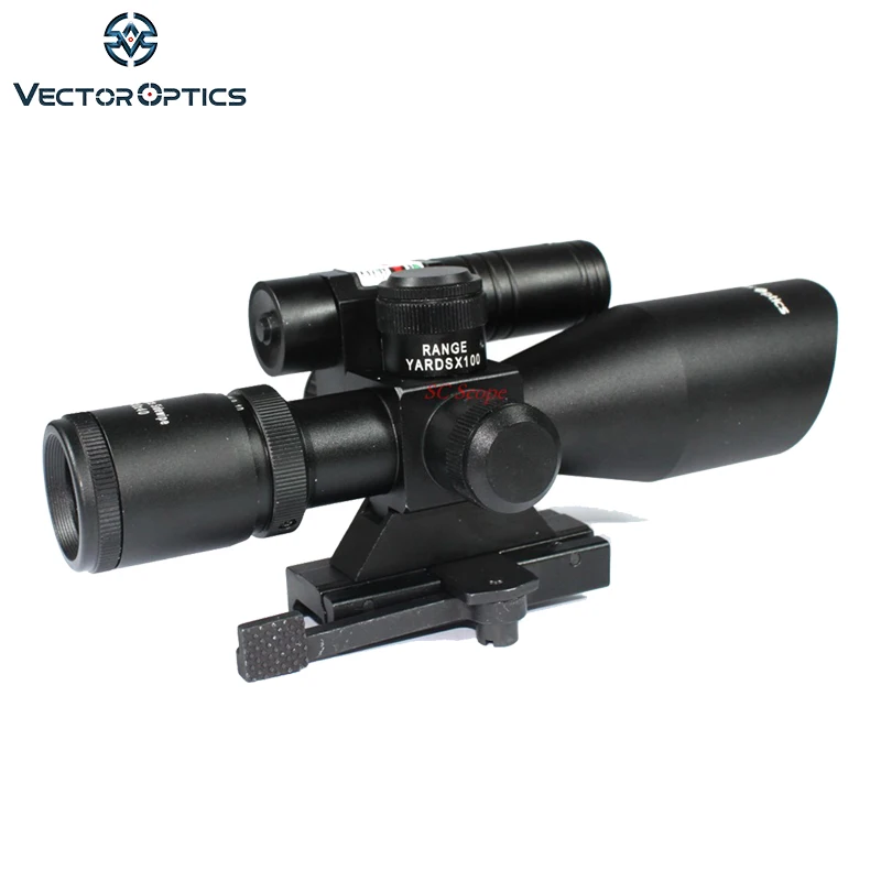 Тактический прицел для винтовки Vector Optics 2 5 10x40 зеленый лазерный с креплением