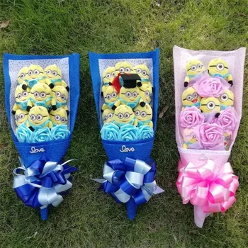

Hot sale low price stuff Animal plush toys cartoon artificial flower bouquets gift box Creative Graduation Valentine's Day gifts