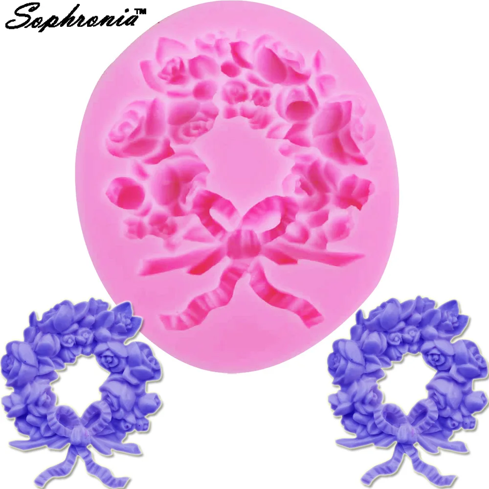 10pcs/set F1217 Wreath Flower Silicone Mold Wedding Border Decoration