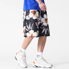 MR-DONOO Летний Пляжный принт с цветочным узором Свободный Повседневный хлопковый шорты Уличная бермуды Masculina короткие брюки 3012-K338