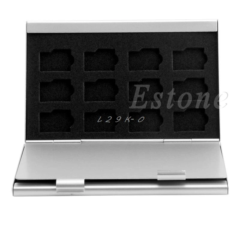 Серебряный алюминиевый чехол для хранения карт памяти держатель коробки для 24 TF Micro SD карт