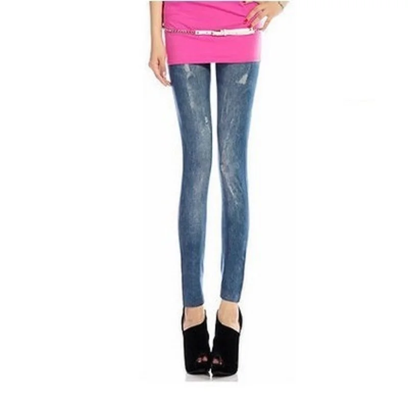 

2019 New Women Clothing Soft Denim Casual Blue Printing Female Lady Jeans Women Pants & Capris,Drop Shipping,Gift, hy4840-14