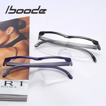 

iboode Reading Glasses Men Women Big Vision Magnifying 1.6 Times Vintage Eyewear Magnifier +250 Magnifies Vision Lens