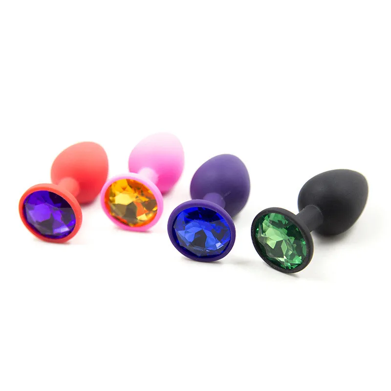 Silicone Anal Sex Toys for Women and Men Erotic Butt Plugs with Colorful Crystal Jewelry Adult Beads Anus Product Anal Plug Tube