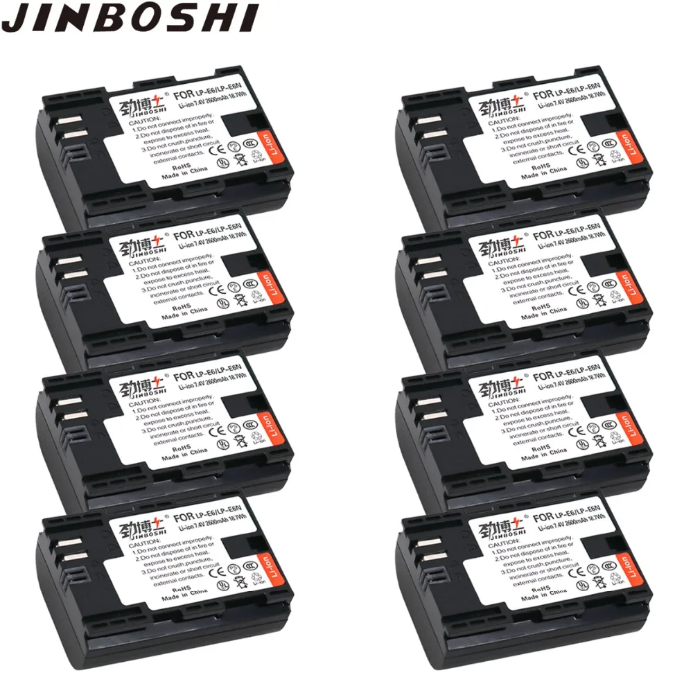 

8Packs LP-E6 LP-E6N LP E6 Replacement Battery for Canon EOS 60D, 70D, 5D Mark II, 5D Mark III, 5D Mark IV, 5DS, 5DS R, 6D, 7D,