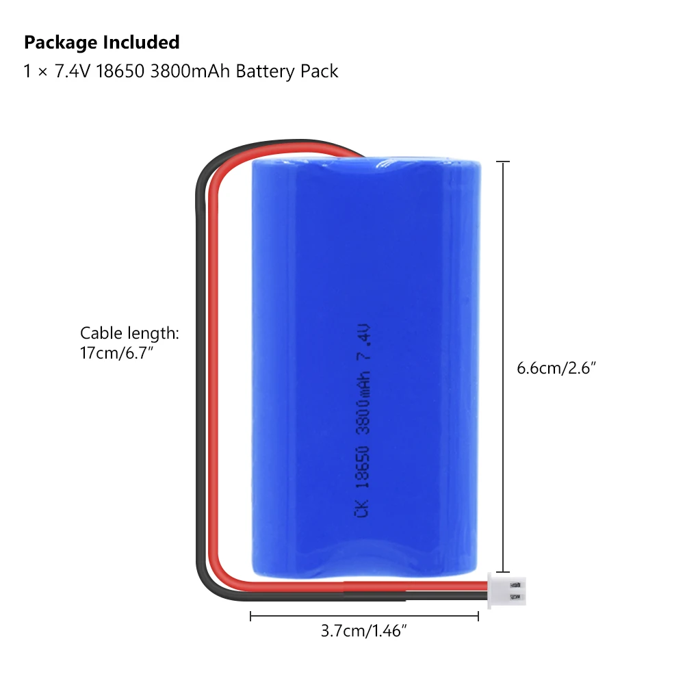 7,4 В 3800 мАч перезаряжаемый 2*18650 ячеистая группа высокоразрядная литий-ионная аккумуляторная батарея с XH разъемом