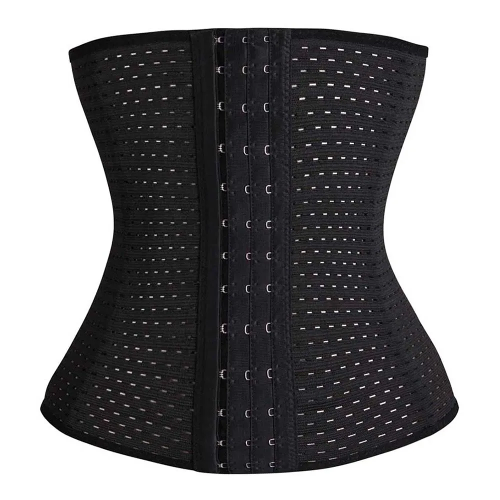 Waist Trainer Corset Steel Boned Body Shaper Tummy Fat Burner Slimming Belt Modeling Strap Black Beige