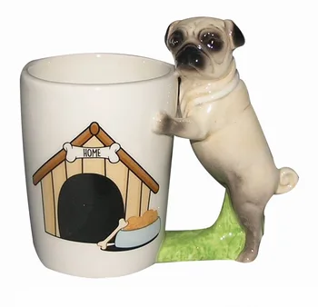 

3D Dog Coffee Mugs Cute Cups and Mugs Funny Mark Handpainted Creative Drinkware Travel Mug Coffee Cute Cup 50mk061