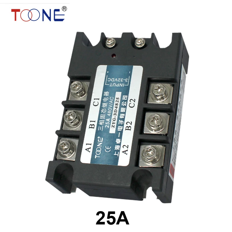 Three phase solid state relay DC to AC SSR 3P 25 DA 25A SSR relay input