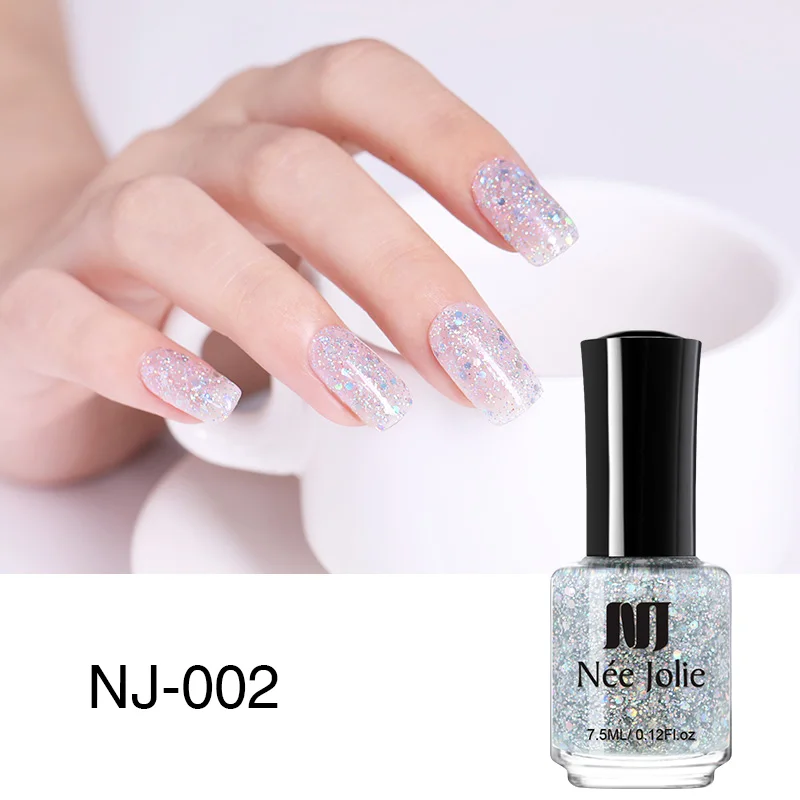 7.5ml NJ002 NEE JOLIE Блеск Мерцающий Блестящий лак для ногтей с блестками чистый цвет ногтей лак DIY маникюр Дизайн ногтей лак - Цвет: 7.5ml NJ002