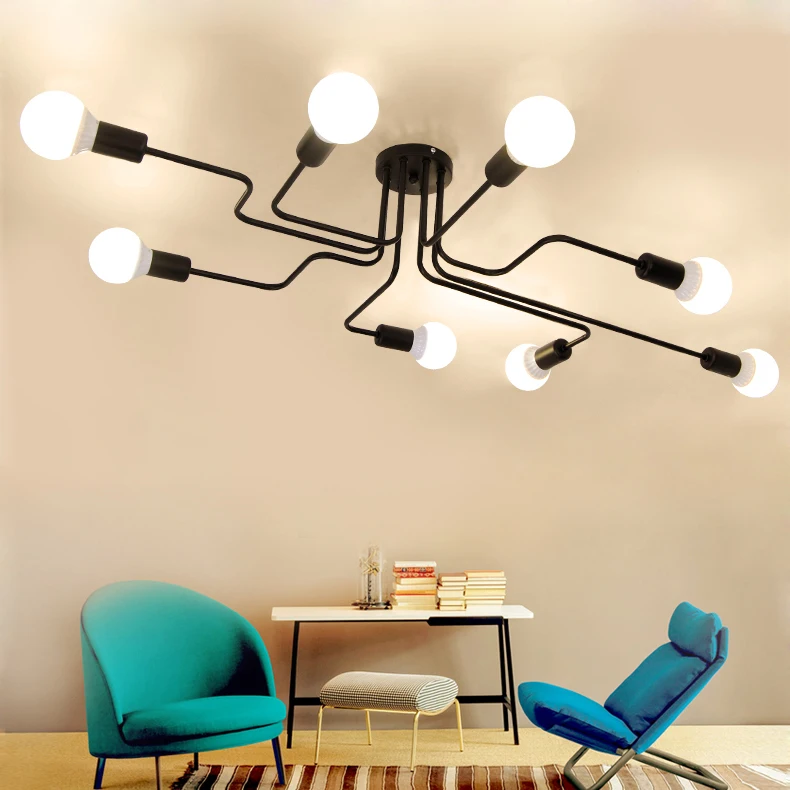 

Loft Spider Multiple Ceiling Lights E27 Lamp Creative Modern Wrought Iron fixtures Home lighting dining room bedroom