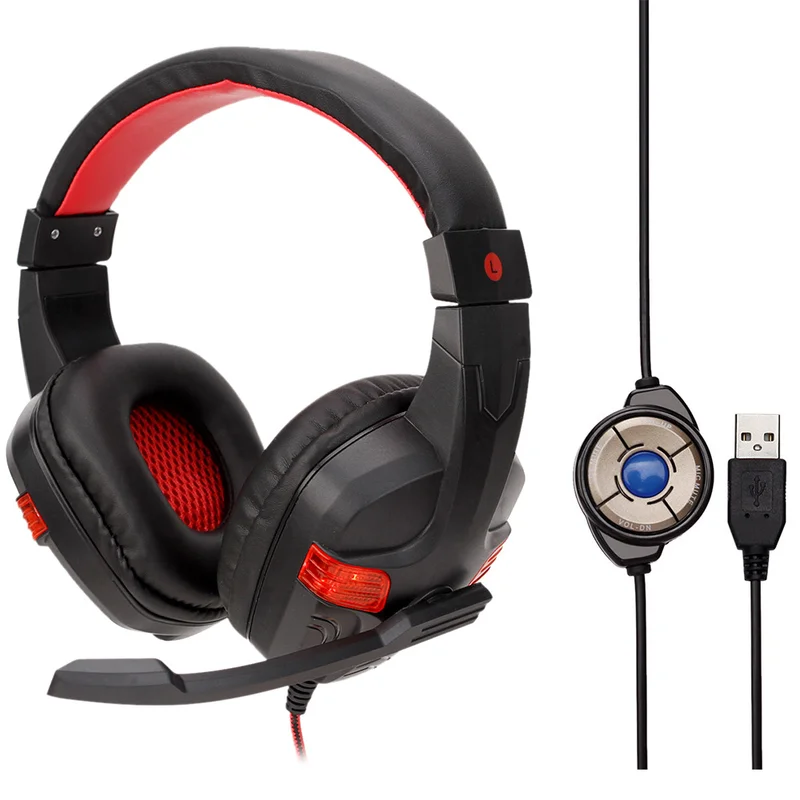 Wired USB Headphones with Micphone and LED Light High Quality Headset Noise Canceling Stereo Headphones for Pc Computer Notebook (13)