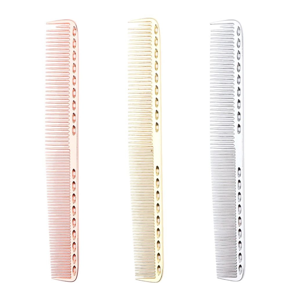 

3pcs Travel Portable Hairdressing Comb, Grooming & Styling Combs for Hair or Beard Detangling, Golden/Silver/Rose Gold