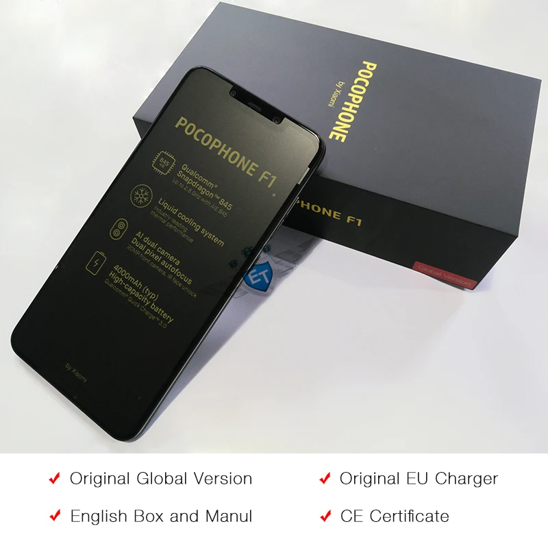 Global Version Xiaomi POCOPHONE F1 POCO F1 6GB 128GB Snapdragon 845 Mobile Phone 6.18'' Full Screen Dual AI Camera LiquidCool CE