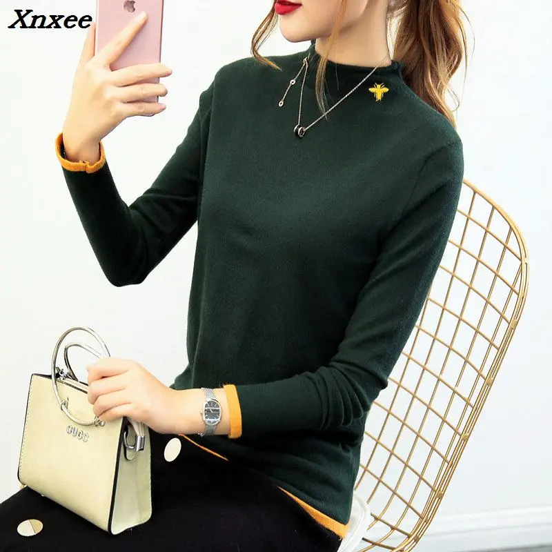 FEMALE SWEATER winter 2018 turtlenecks women's pullover korean sweater female top women round neck sweaters Pullover  turtleneck