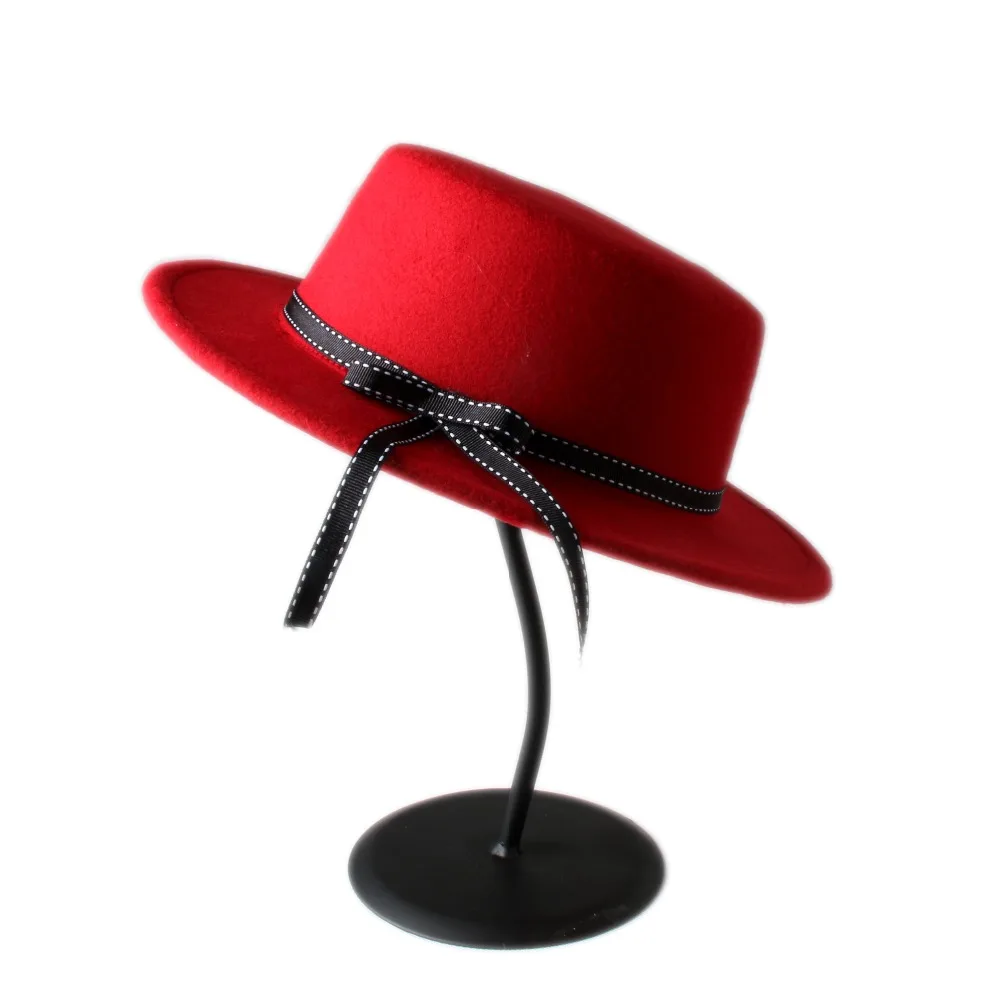 Unisex Fashion Fedora Retro Felt Flat Dome Oval Top Porkpie Bowler Hat