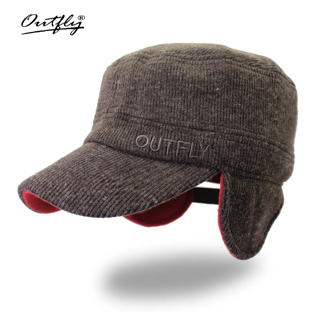 Outfly, теплый шлем, шапка-бомбер, шапки для отдыха, спорта на открытом воздухе, лыжная плоская шапка, шерстяные зимние шапки, Русская Шапка-ушанка, шапка