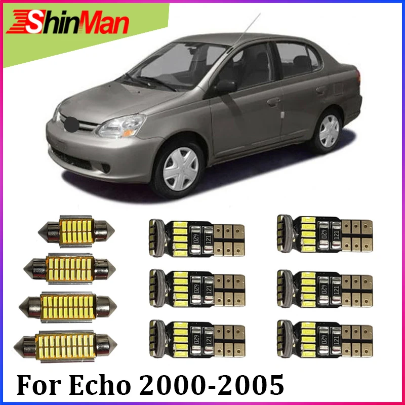 

ShinMan 5x Error Free Reading light Car Light Interior light LED kit For Toyota Echo LED Interior Package 2000-2005 Accessories
