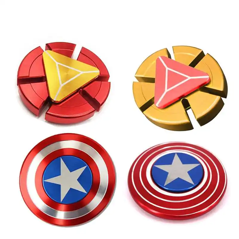 

The Avengers Iron Man Captain America Shield Finger Spinner EDC Hand Spiner Anxiety Stress Relief Toys Metal Super Fast Toy ADHD