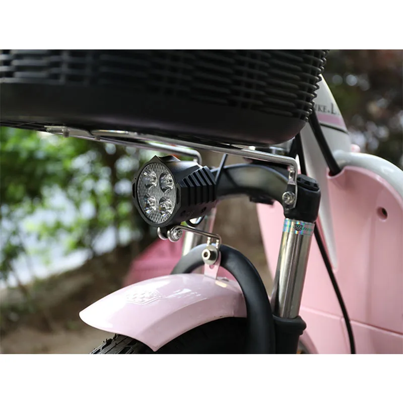 E-Bike Led Headlight 6V 12V 24V 36V 48V 60V Bicycle Light Waterproof Front  Headlight Waterproof Connector