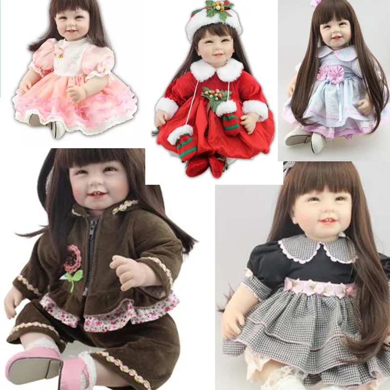 for 55cm 22'' silicone reborn baby dolls clothes for girls vinyl babies