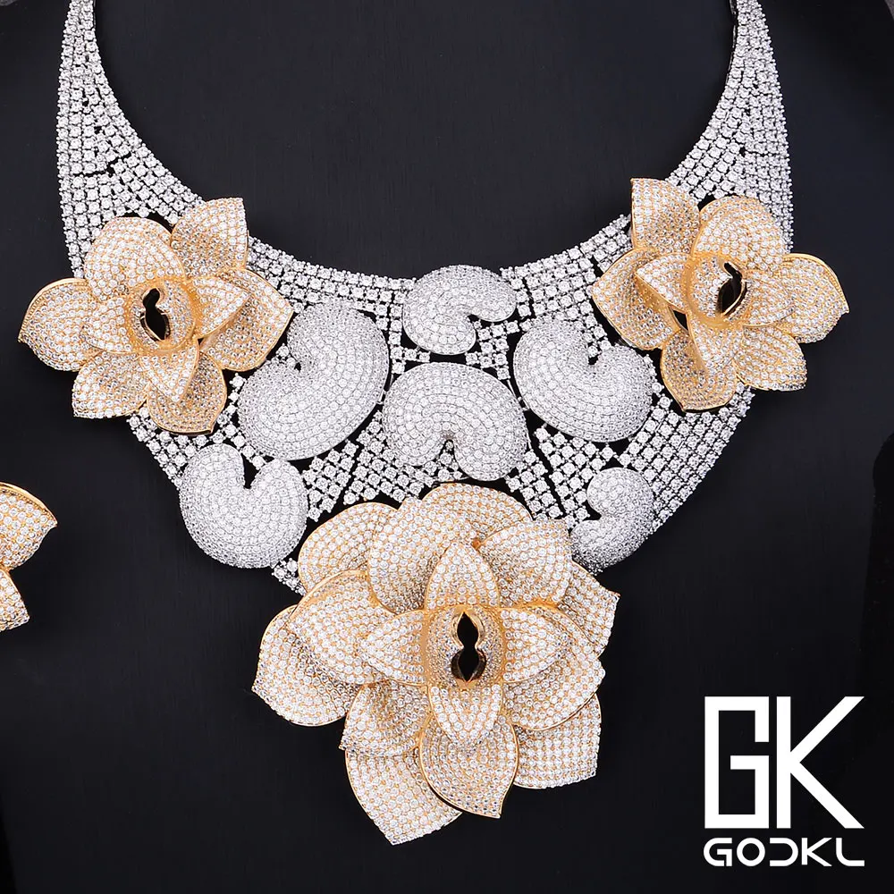 Женский комплект ювелирных изделий GODKI из фианита и цветов каннибала для