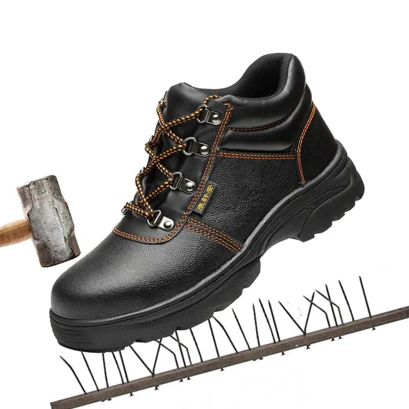 

Leather shoes safety shoes anti break puncture proof shoes welding Protective footwear shoes