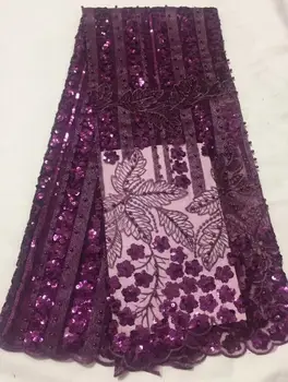 

DiuDiu-10.2213 special 5 yards/pcs SEQUINS African french lace net tulle fabric with super quality