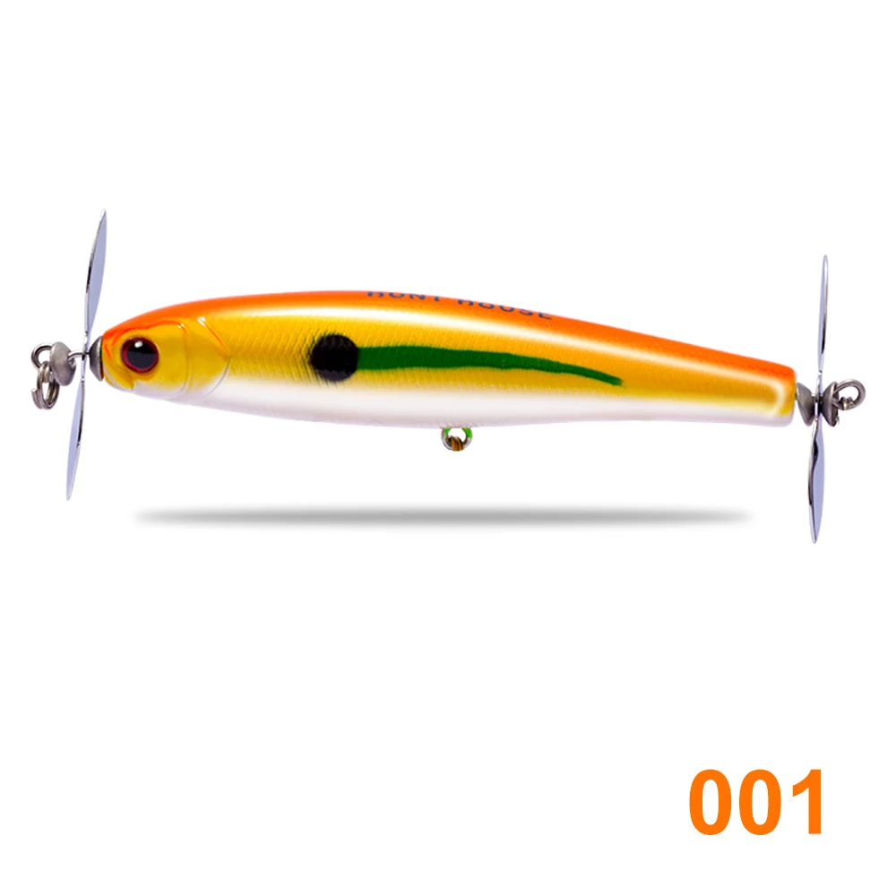 new fishing lures prop pencil bait stainless prop bass lure fishing wobblers floating artificiali pesca mare 90mm 14.5g