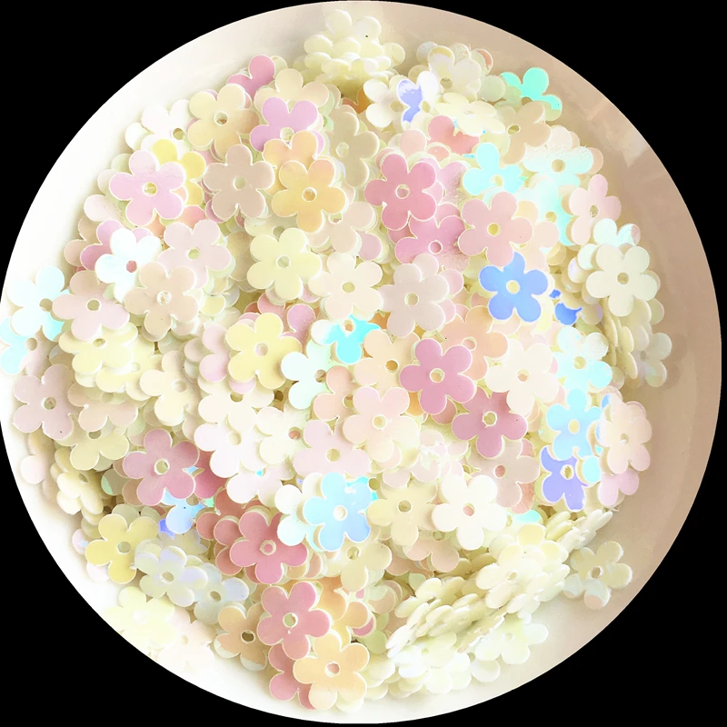 

1000Pcs/Lot 7mm AB Milk Plum Flower Shape Sequins Paillettes Center Hole PVC DIY Sewing Materials Women Garments Accessories