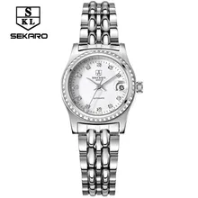 SEKARO Women automatic mechanical Watch self-wind sapphire watch fashion business female waterproof Watch Relogio Feminino 2017