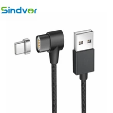 Sindvor usb type C Магнитный зарядный кабель для передачи данных для huawei Honor 8 мобильный телефон l-тип нейлоновая оплетка Магнитный кабель магнит type-C