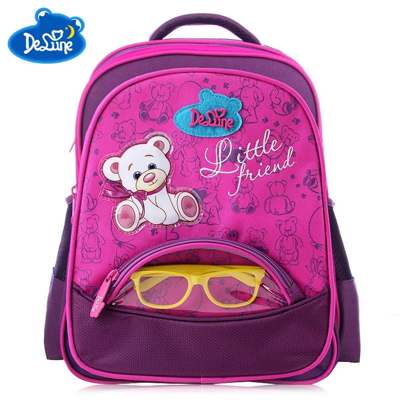 Delune Orthopedic Backpack Primary School Bag 3D Cartoon Waterproof Kid Boys New