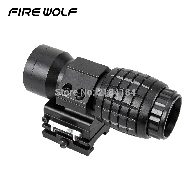 

Wolf 3x Magnifier Scope Compact Tactical Sight With Flip To 20mm Airsoft Rifle Gun Rail Mount