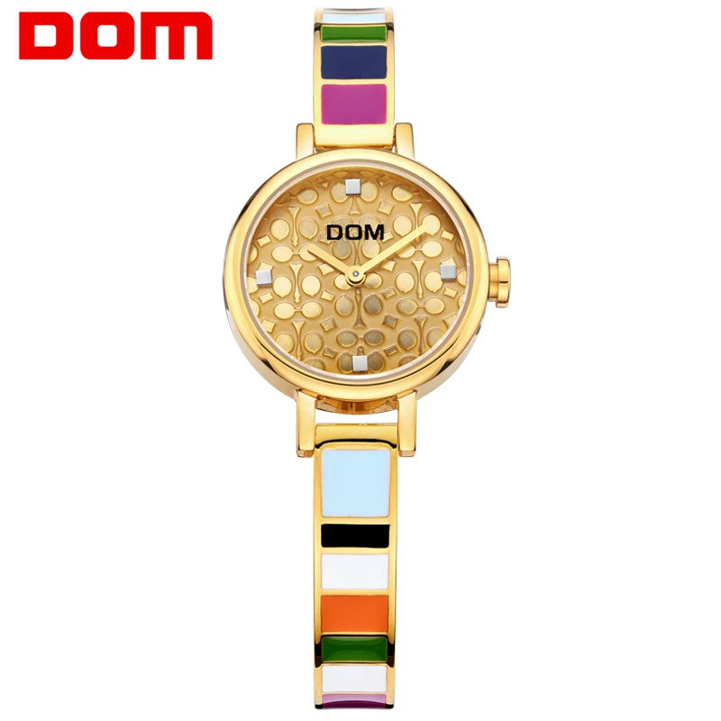 

DOM women luxury brand waterproof style quartz stainless steel gold nurse watch