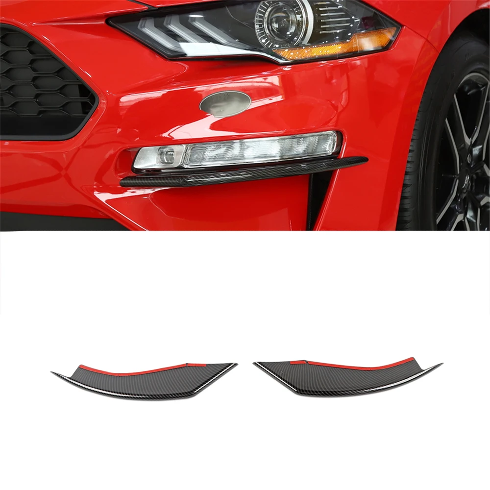 

Car Front Fog Light Lamp Eyelid Decoration Cover Stickers For Ford Mustang 2018+ Car Accessories Styling Carbon fiber Look 2pcs