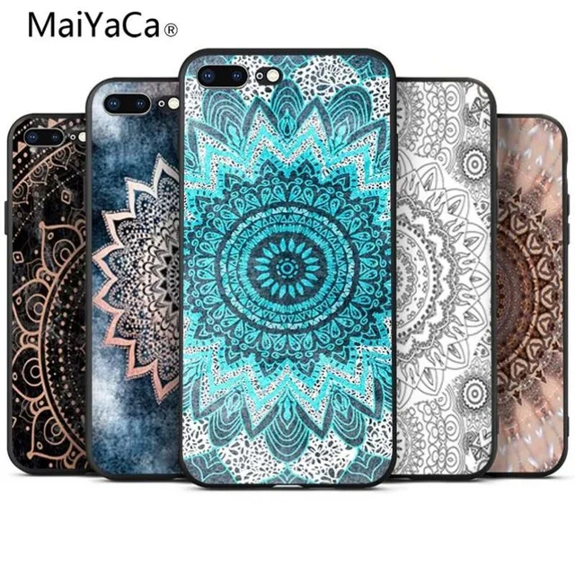 MaiYaCa в синей мандале черный для iPhone 4 5C 5S 6S 7 8 Plus X XR XS MAX Samsung мягкий чехол телефона