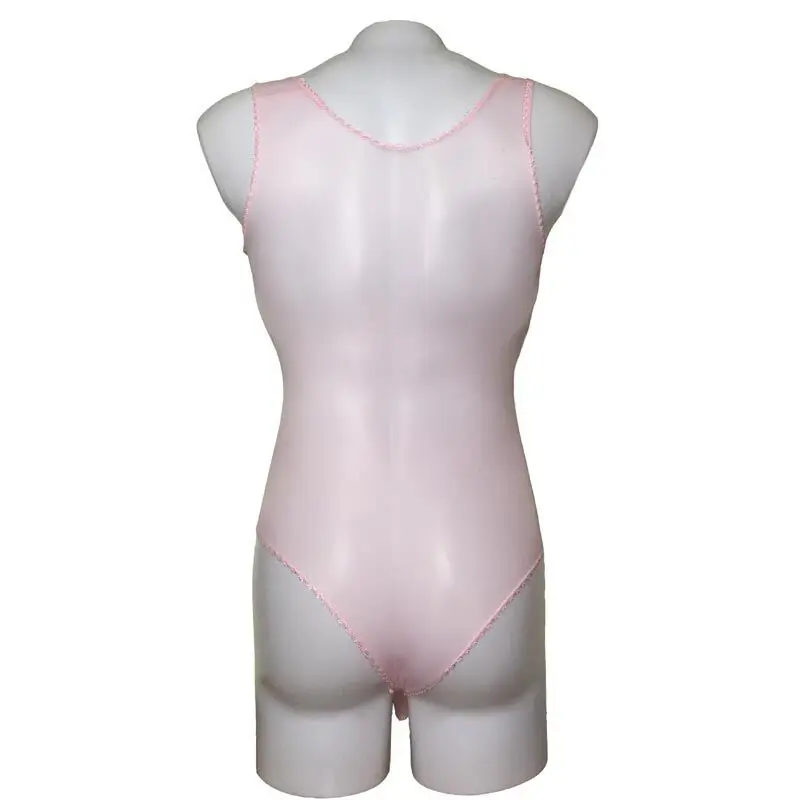 Sexy Men Sheer Mesh Sissy Penis Sheath Teddy Bodysuit Bodystocking French Cut Cross Dressing Lingerie