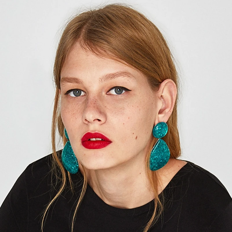 

AOTEMAN 2019 Brand Acrylic Water Drop Dangle Earrings WOMEN Trendy Statement Earrings Fashion Jewelry Accessorie Wholesale