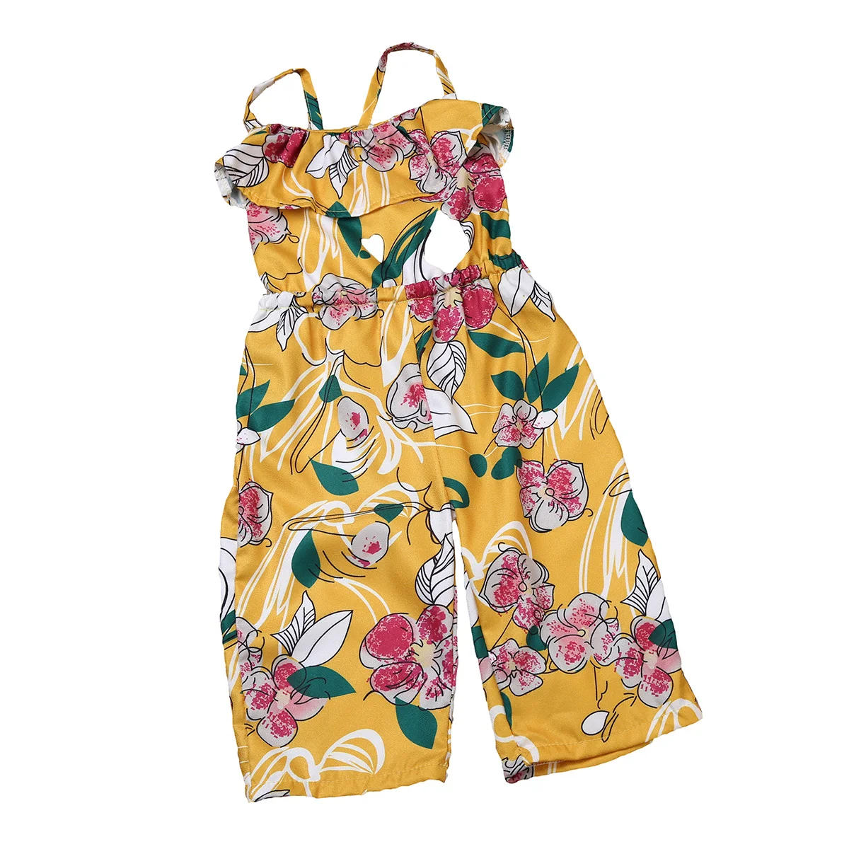 

2017 Summer New Girl Overalls Bohemia Floral Cotton Summer Jumpsuit Romper Children Clothing