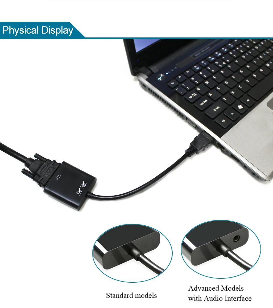 Male to Female 1.4 Version HDMI to VGA Converter HD Adapter Cable  (7)