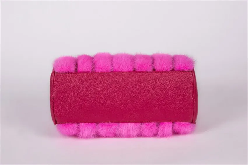 Новая модная норка меховая сумка Wommen большой- Ёмкость Лазерная симфония розовая сумка высокого качества женская сумка из вечерние модные сумка