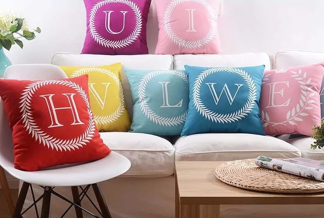 Aliexpress.com: Compre 26 Letras Inglês Capa de Almofada